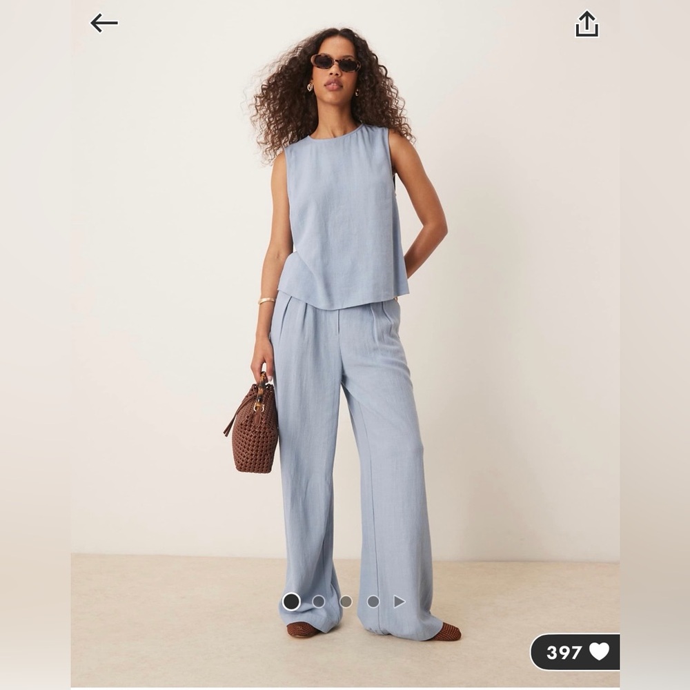 ASOS DESIGN Pleat Front Wide Leg Pants